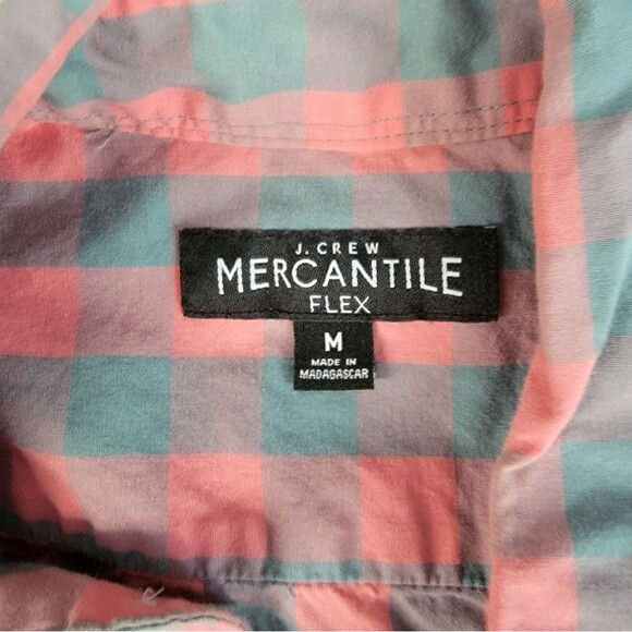 Mens J Crew Mercantile Flex Pink & Green Long Sleeve Shirt MEDIUM/ NICE - Picture 7 of 12